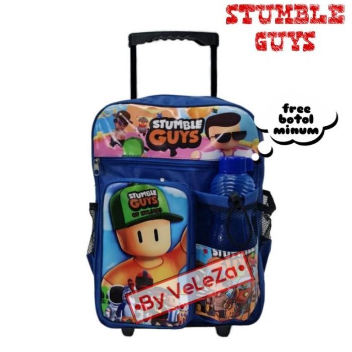 Gambar PENAWARAN SPESIAL TAS RANSEL TROLI ANAK KARAKTER STUMBLE GUYS GRATIS BOTOL MINUM - TAS L7 - Biru dari jumrianiastore undefined Tokopedia