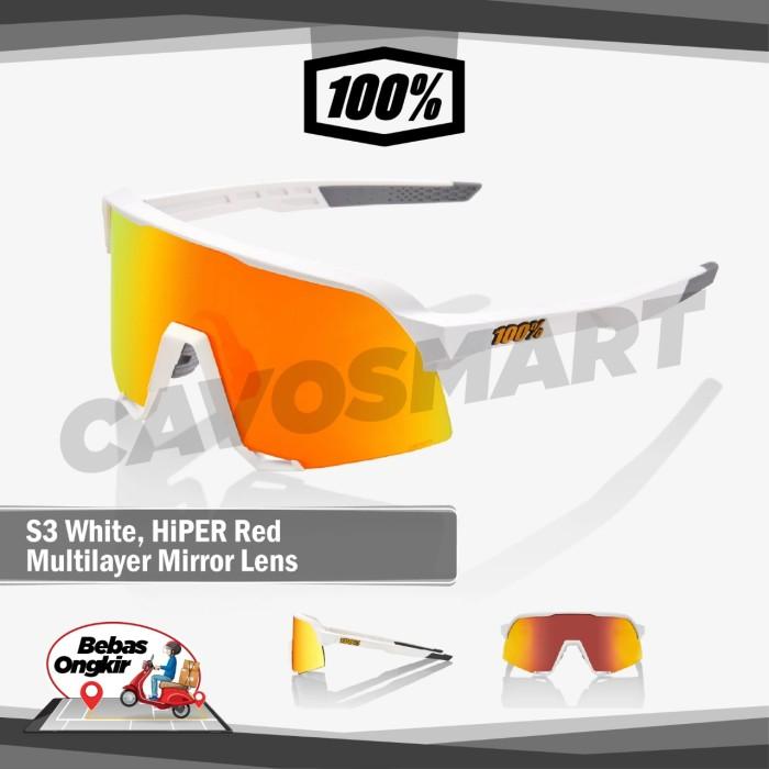 Gambar Sunglasses 100% S3 White, Hiper Red Multilayer Mirror Lens Terbaru dari FGR88 store undefined Tokopedia