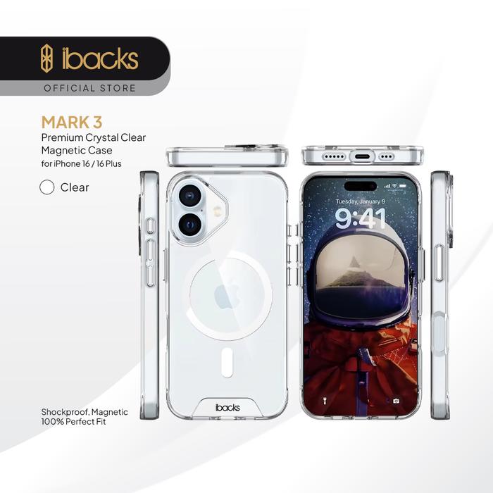 Gambar Ibacks Mark 3 Crystal magnetic Phone Case For Iphone 16 Series - Clear Transparent - 16 Biasa dari Republican ID undefined Tokopedia