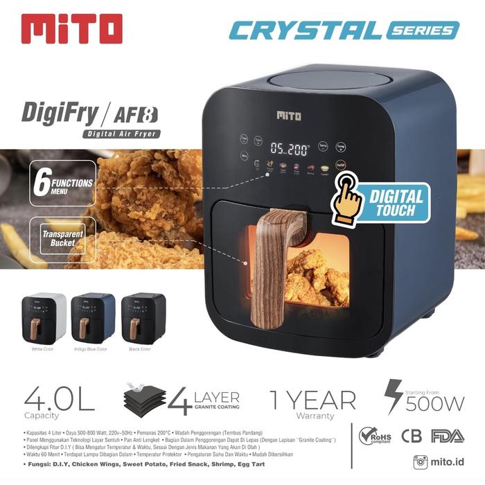 Gambar MITO AIRFRYER AF-8 4 LITER 500WATT - WARNA BIRU dari Erisen Elektronik undefined Tokopedia