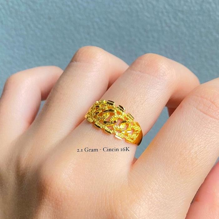 Gambar Cincin anak dan dewasa e asli kadar 70% 22 16k model rantai rante kerawang lebar 2 gram gr g nomor no 11 12 13 14 15 16 17 dari sellergaruda undefined Tokopedia