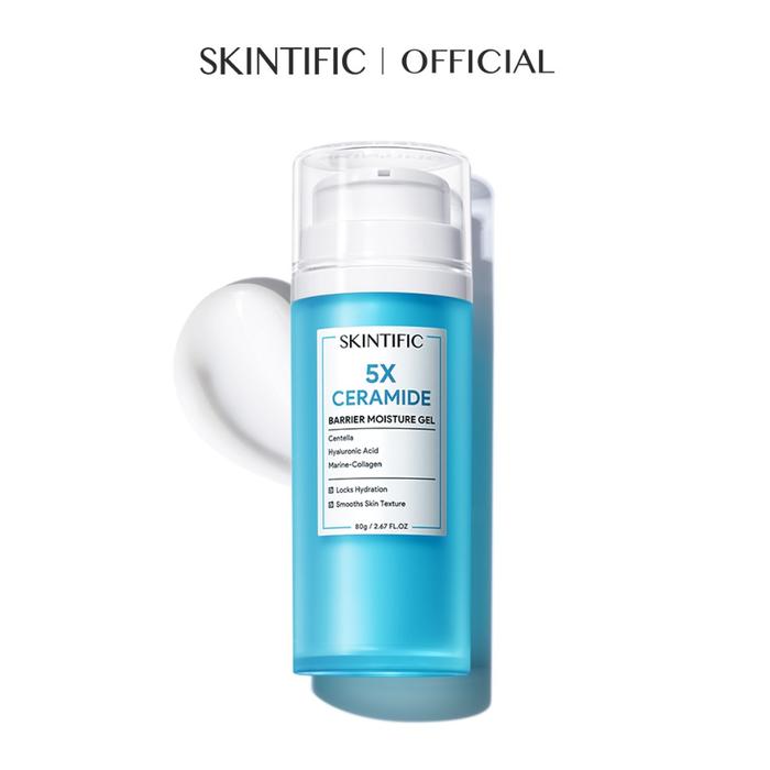 Gambar [THEGLOW STORE] SKINTIFIC - 5X CERAMIDE BARRIER MOISTURIZER GEL 80G | CREAM PEMUTIH WAJAH CALMING WHITENING BRIGHTENING DARK SPOT PELEMBAB WAJAH PEMUTIH WAJAH FACIAL MOISTURIZER DAY CREAM NIGHT CREAM SKINCARE BPOM NIACINAMIDE WITH CENTELLA MARINE-COLLAGEN - 80g dari theglow store undefined Tokopedia