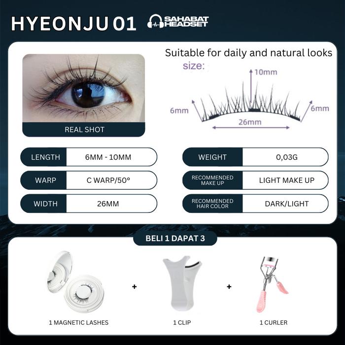Gambar HYEONJU Magnetic Lashes Series Bulu Mata Eyelash Extention Korea Natural Fake Lashes False Lashes Douyin Ekstensi Bulu Mata Palsu - 01 dari sahabatheadset. undefined Tokopedia