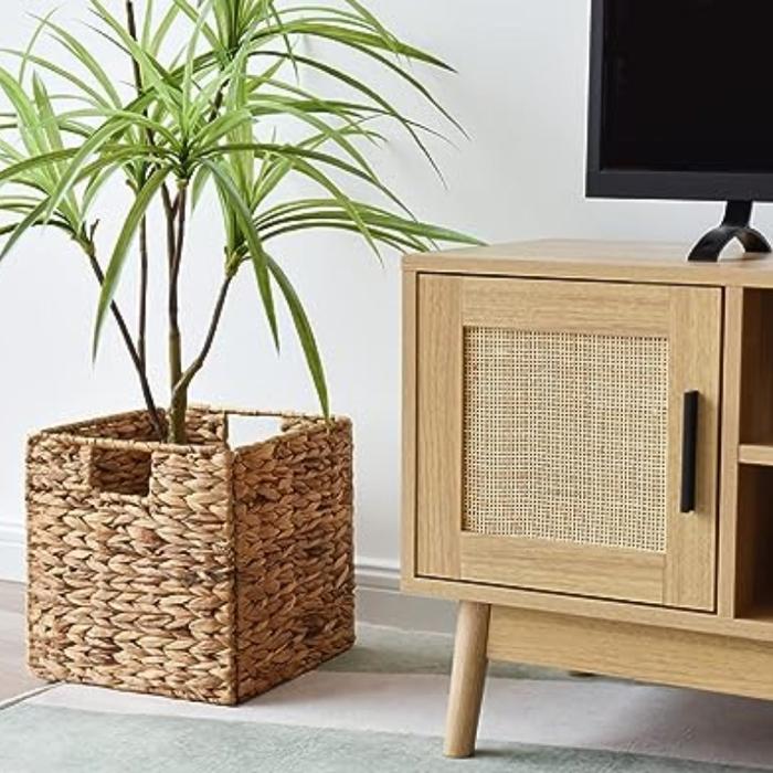 Jual Wicker Storage Box Cube Storage Baskets Woven Shelf Basket ...