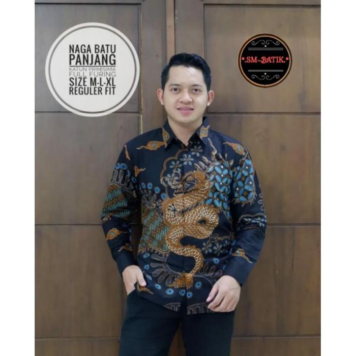 Gambar Kemeja Batik Lengan Panjang Pria NAGA BATU PANJANG Bahan Katun Full Furing ORIGINAL - L dari HUYITRAS ABGITRAS852 undefined Tokopedia