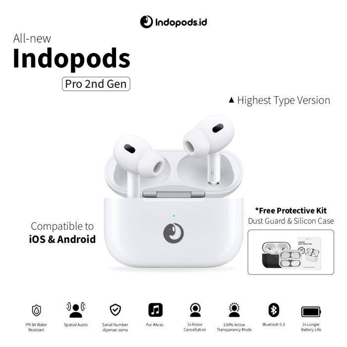 Gambar indoPods PRO 2nd Gen ( ANC + Spatial Audio) dari Rizal-seller undefined Tokopedia