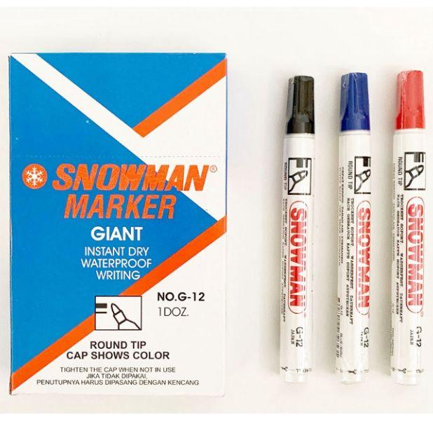 Gambar Spidol Snowman Permanent Marker G-12 - Biru dari mr12.office undefined Tokopedia