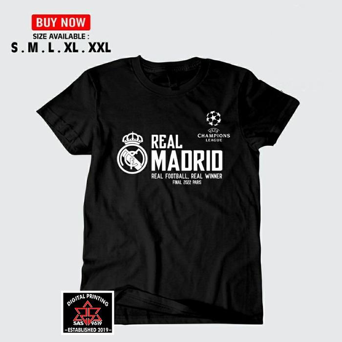 Gambar Kaos T-shirt Baju Real Madrid REAL FOOTBALL / kaos real Madrid juara liga Champions 2022 / kaos aporla 14 / kaos distro pria wanita terlaris bisa COD dari vajaj9191 undefined Tokopedia