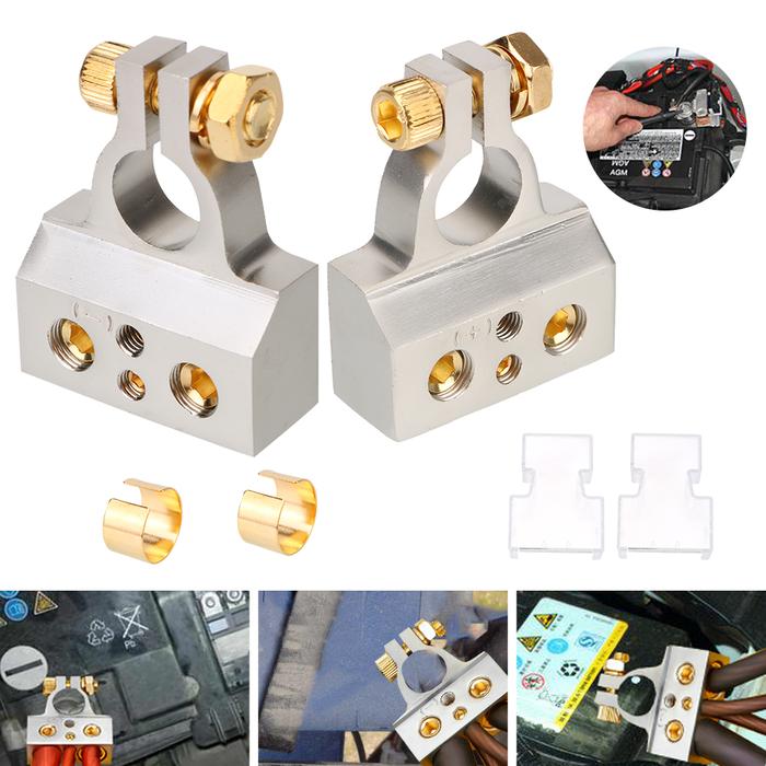 Gambar Car Modified Battery Head With 2 Clear Covers Shims Positive Negative Car Battery Terminal Connectors 2Pcs 0/2/4/8/10 Gauge dari SILIMANoraykadut undefined Tokopedia