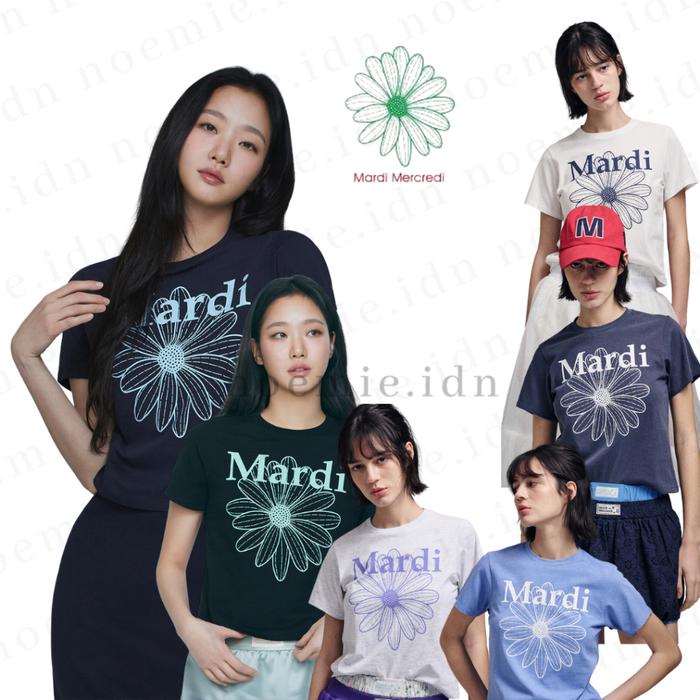 Gambar Mardi mercredi slim fit washing flowermardi tshirt - Grey ivory dari noemie.id undefined Tokopedia