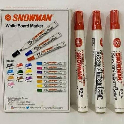 Gambar Spidol Snowman Boardmarker BG-12 - Merah dari mr12.office undefined Tokopedia