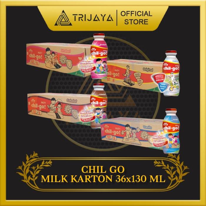Gambar Chil Go Milk Karton / Chilgo Milk Botol Dus ( Isi 36 X 130 Ml ) Rasa Vanila / Cokelat / Stroberi / Original dari Tricia Mart undefined Tokopedia