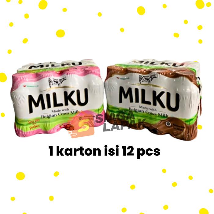Gambar [A] MILKU SUSU 1 DUS KARTON COKLAT STROBERI BOTOL 200ML dari supart1 undefined Tokopedia