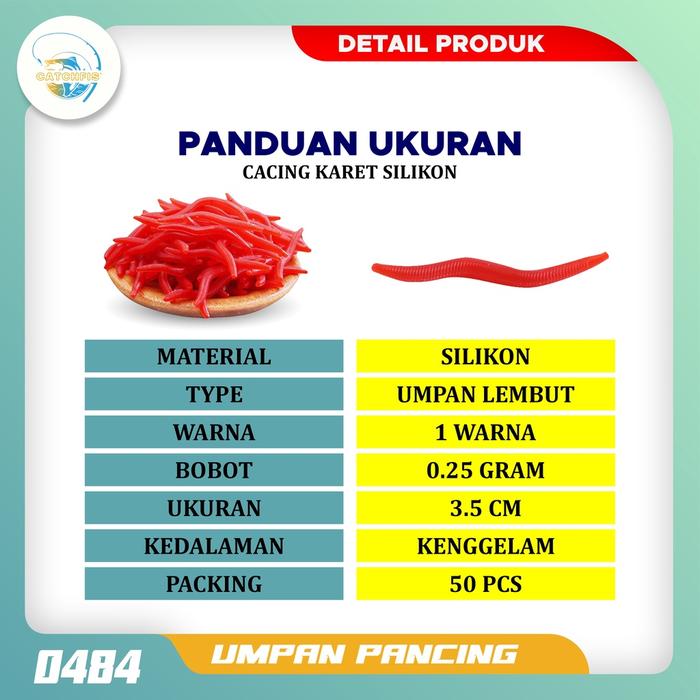 Gambar Pamit Mancing - 50pcs 3.5cm Soft Worm Umpan Cacing Buatan Soft Bait WormCacing C - Cacing Merah dari Pamit Mancing Official Store undefined Tokopedia