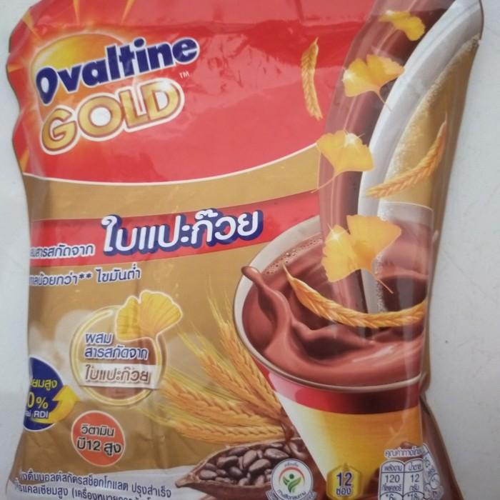 Gambar Inc Ppn- Ovaltine Thailand 3In1 Original Less Sugar Gold Crunchy Finest Cocoa Grab/Gosend - GOLD dari TokoImpian Company undefined Tokopedia