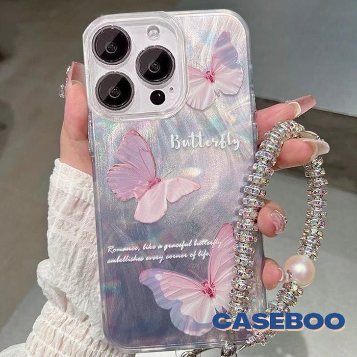 Gambar Case HP Kupu-kupu Luxury Silver Feather Holographic Laser Mewah Casing  Redmi 12 13 13C 10A 10C 9C NFC 9 10 12C 9A 9T A3 Redmi Note 9 12 11 13 8 10 Pro Max Pro C61 C65 POCO X6 M3 Transparan Tag Softcase - Case 831+Bracelet, Redmi Note 8 Pro dari GiftsStoreID undefined Tokopedia