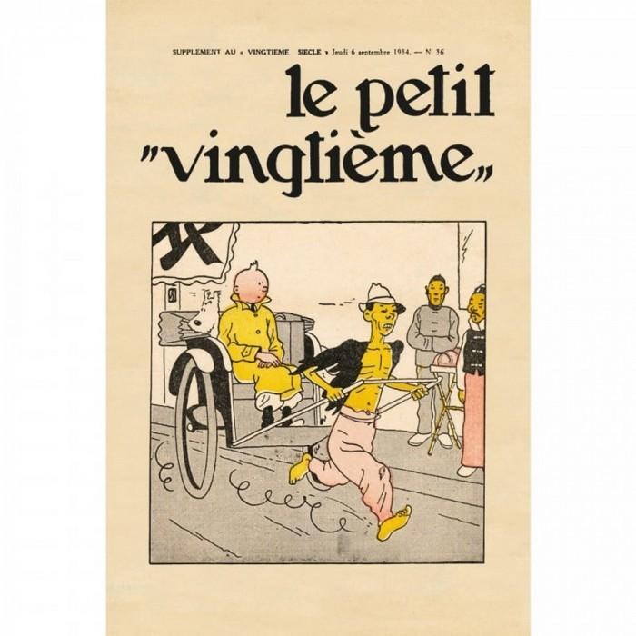 Gambar SML-451 POSTER COVER TINTIN LE PETIT VINGTIÈME LE LOTUS BLEU N°36 (40X60CM) dari senamelia undefined Tokopedia