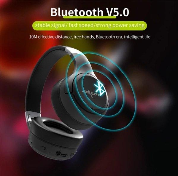 Jual Zealot N85 LED Bluetooth Headphone with FM Radio TF Slot