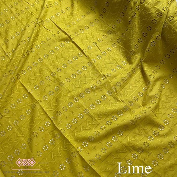 Gambar Kain Katun Tencel Bordir Bolong Jepang Motif Hania Original 100% Cotton Embroidery Tencel Premium - Lemon dari Indraa Gunawann 14 undefined Tokopedia