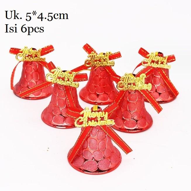 Gambar ISI6PCS Hiasan Natal Gantungan Lonceng Cantik Dekorasi Pohon Acc Murah ornament mainan aksesoris christmas tree komplit paket lengkap bola ball ruangan hotel restoran - 2313 RED 6PC dari ladala undefined Tokopedia