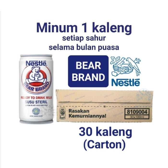 Gambar Bear Brand 189Ml × 30Kaleng (1Tray) Nestle Beruang Susu Steril (Best Quality) dari KAVAMELDA OFFICE STORE undefined Tokopedia
