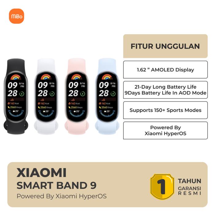Jual Xiaomi Smart Band AMOLED HyperOS Always On DIsplay
