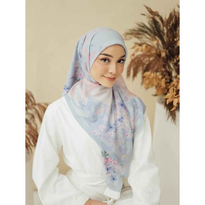 Gambar Senara Scarf - Aruma Printed Hijab Premium Motif Square Segi Empat - Crystal Blue dari ORIGINAL UPDATE undefined Tokopedia