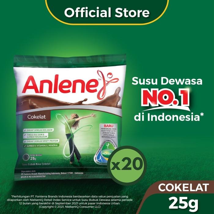 Gambar Anlene Susu Bubuk Dewasa Cokelat 20 x 25g Sachet - Nutrisi Tinggi dari kamjutsote undefined Tokopedia