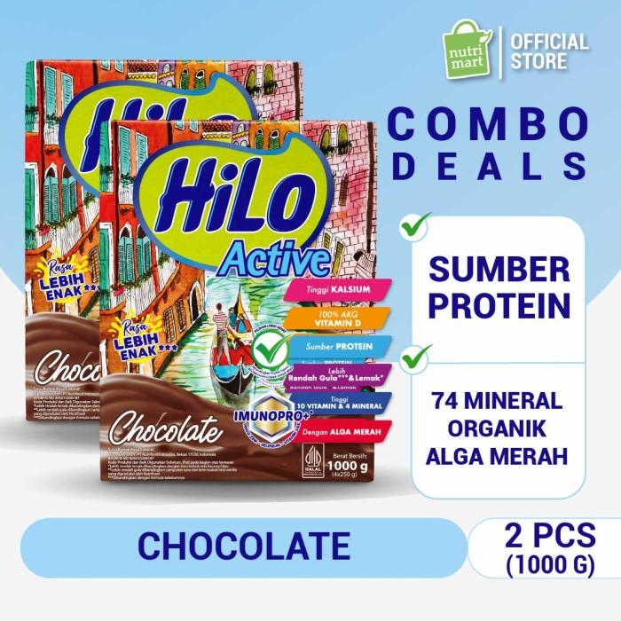 Gambar Twin Pack: HiLo Active Chocolate 1000gr - Susu Tinggi Kalsium dari JUBLEG KAI252 undefined Tokopedia