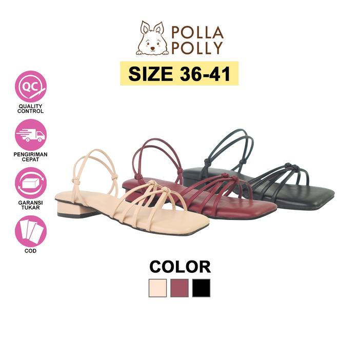 Gambar Polla Polly X Chang Wook - Sandal Heels Wanita 2 cm - Sandal Minimalis Model Kekinian - Black, 39 dari Polla Polly undefined Tokopedia