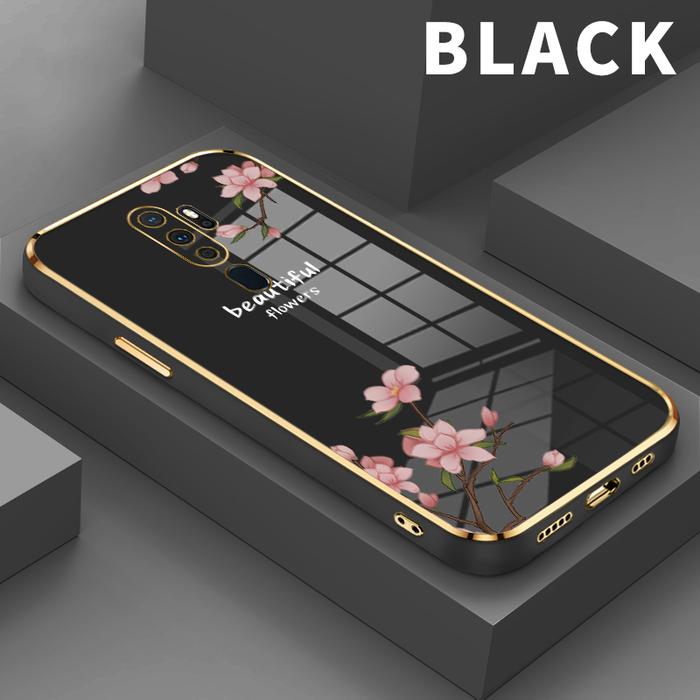 Gambar Casing Hp For OPPO A9 2020 A9x A8 Bunga persik air mengalir Shoftcase slim shockproof silicon soft case premium - Black, OPPO A9x dari parabatokoresmi undefined Tokopedia