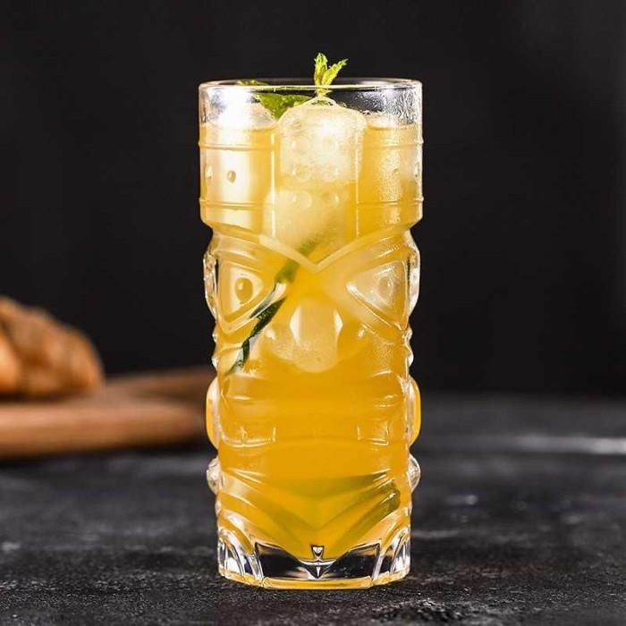 Gambar Gelas Jus Juice Kopi Teh Susu Hawaiian Tiki Glass 400ml - Transparan dari TOBO SHOP undefined Tokopedia