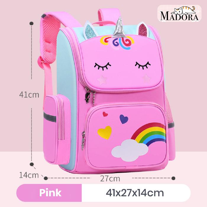 Gambar Madora Tas Ransel Anak Sekolah TK SD Cute Stylish Unicorn Backpack Waterproof Tahan Cipratan Air - Pink dari Madora Kota Administrasi Jakarta Utara Tokopedia