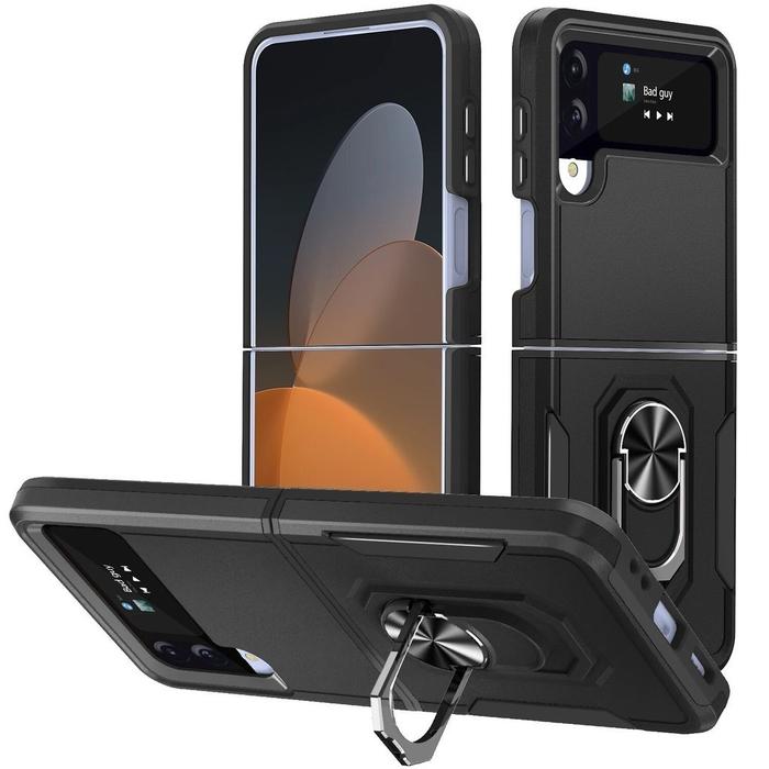 Gambar Armour Ring 360 Rotation Kickstand Armor Phone Cover Support Case Samsung Z Flip 3 5 4 Fold - BLACK dari CocaCase undefined Tokopedia