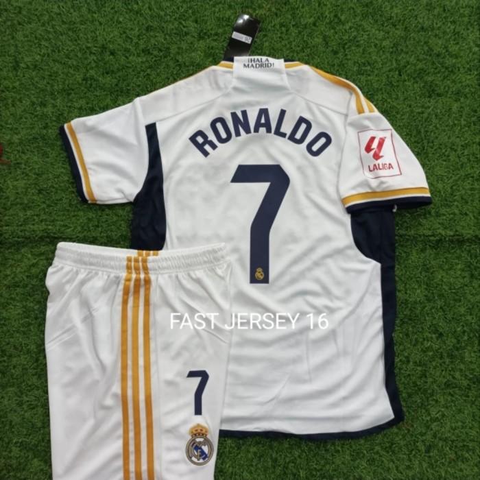 Gambar NEW STOK/ Jersey REAL MADRID Kids Anak Junior Home 2023/2024 + NAMESET /NON COD - +Nameset+Patch, 18 dari Kinetic Sports undefined Tokopedia