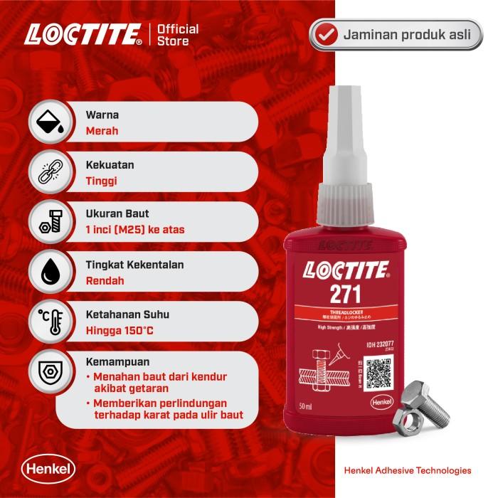 Gambar Henkel LOCTITE 271 Threadlocker Lem Baut 50 ml - 271 dari PUSAT JAWA STORE undefined Tokopedia