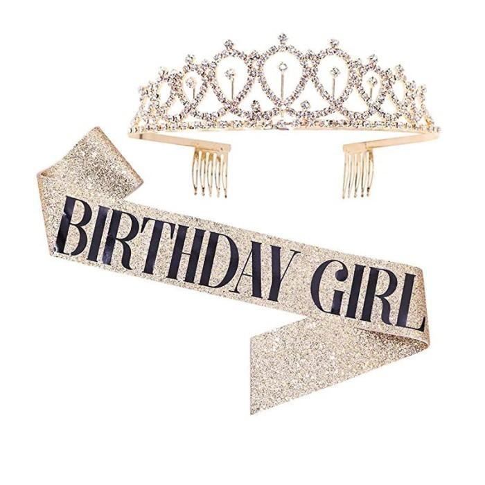 Gambar Tiara Mahkota Selempang Ulang Tahun/Sash And Crown Birthday - rose*girl dari Toko Hanako-01 undefined Tokopedia