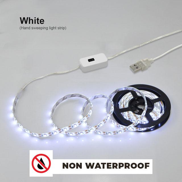 Gambar Lampu LED Strip USB DC 5V Sensor Lambai Tangan Dimmer Tanpa Sentuh untuk TV Cermin Lemari Dapur - White, 5m dari Warrock Tech undefined Tokopedia