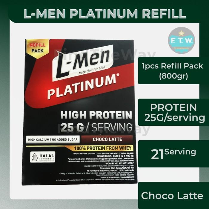 Gambar L-MEN PLATINUM 800gr Choco Latte - 25g protein LMEN Refill Pack L Men dari jfjjdjfkfkfkfkfkf undefined Tokopedia