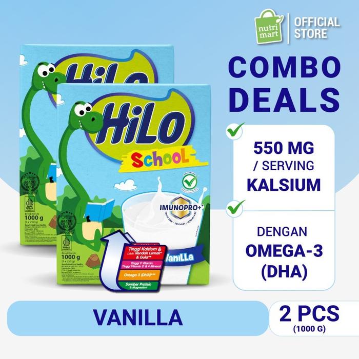 Gambar Twin Pack: HiLo School Vanilla 1000gr - Susu Tinggi Kalsium dari Salky store_NEW undefined Tokopedia