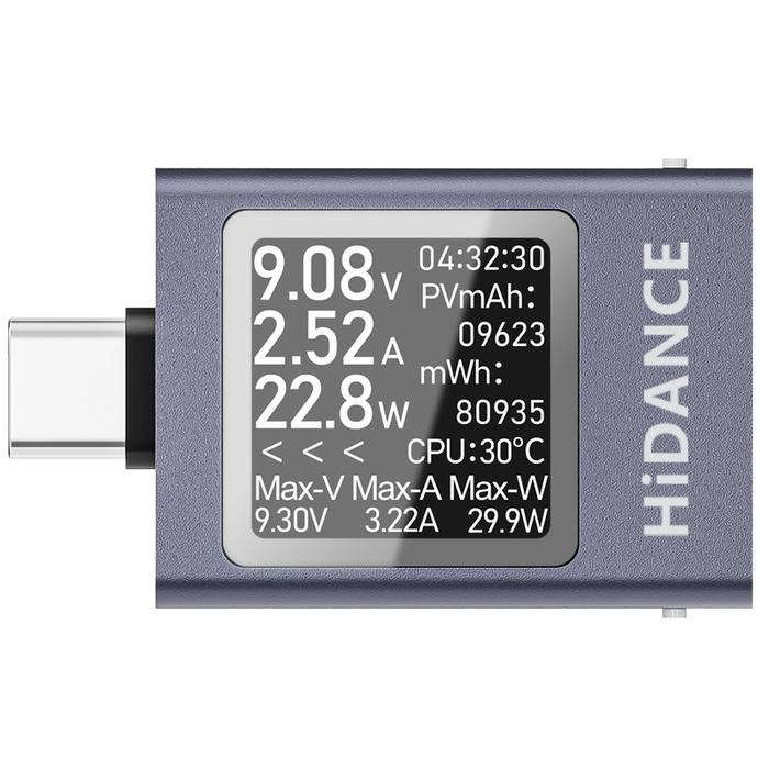 Gambar HiDance USB Type C Tester Digital Display PD3.1 Voltage DC 4.5-50V 0-12A Voltmeter Ammeter Power Charging - T1 - BW dari AinWare undefined Tokopedia