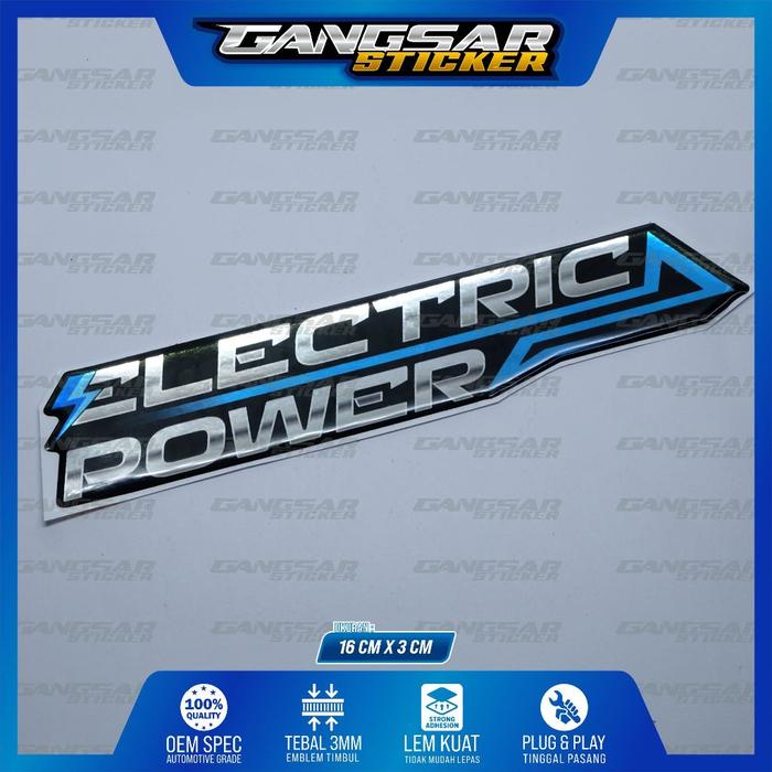Gambar emblem timbul sepeda motor listrik / stiker sepeda motor listrik / emblem uwinfly / emblem molis - ELECTRIC PWR, SATU SAJA dari Gangsar sticker undefined Tokopedia