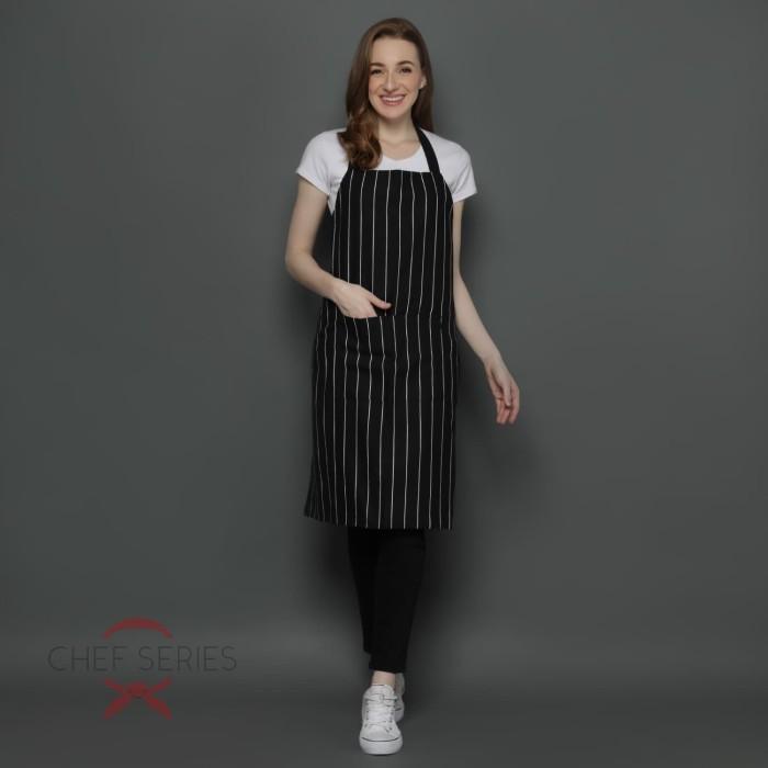 Gambar Chef Series STRIPE Series Full Panjang Apron - Hitam dari gemma19 undefined Tokopedia