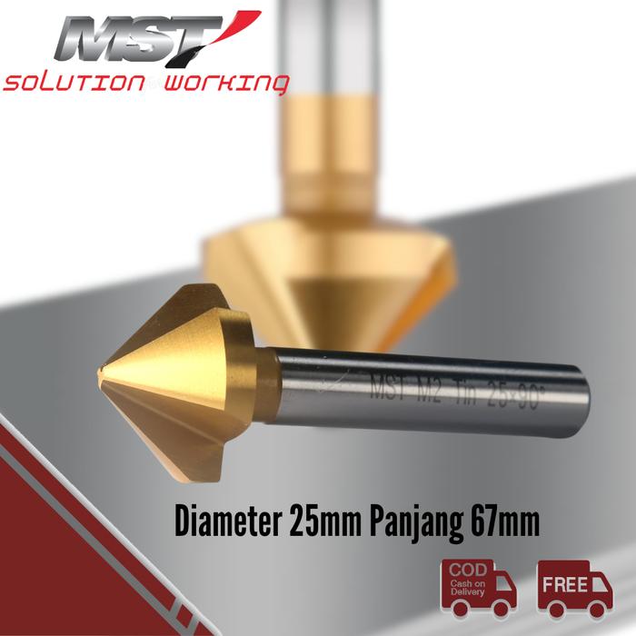 Gambar MST Mata Bor Countersink HSS M2 Titanium 90 Derajat Professional Countersink M2 TiN Coating - 25mm dari MST TOOLS undefined Tokopedia
