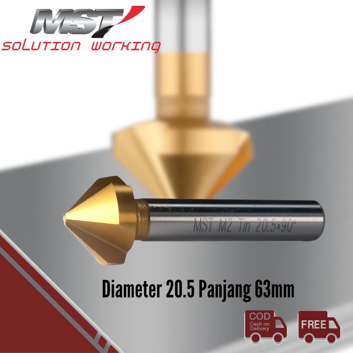 Gambar MST Mata Bor Countersink HSS M2 Titanium 90 Derajat Professional Countersink M2 TiN Coating - 20,5mm dari MST TOOLS undefined Tokopedia