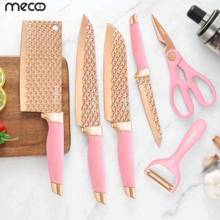 Gambar Mecoo Pisau Set Anti Bakteri Anti Lengket - Mecoo Most Aestetic White - Pink dari Orimura Id. undefined Tokopedia