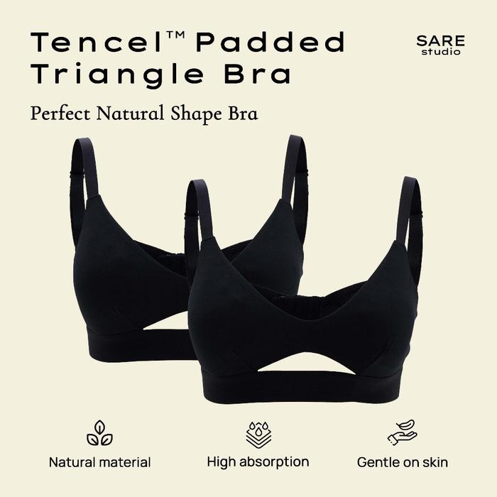 Gambar Bra Bh - Sare Studio Padma Padded Tencel Triangle Bra Pakaian Dalam - 2 Pcs Terlaris! - Black, S dari KandeaMall undefined Tokopedia
