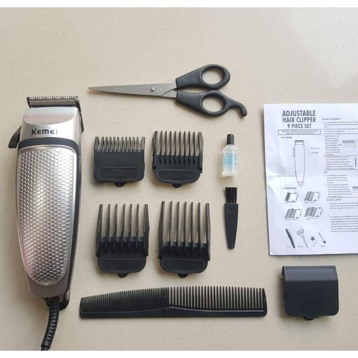 Gambar AL Mesin Cukur Rambut Kemei Profesional Hair Clipper Standar Barbershop Paket Lengkap Alat Cukur Rambut Kabel dengan Taper dan Mata Pisau Baja Anti Karat - KEMEI 4639 dari AL Basith Official Store undefined Tokopedia