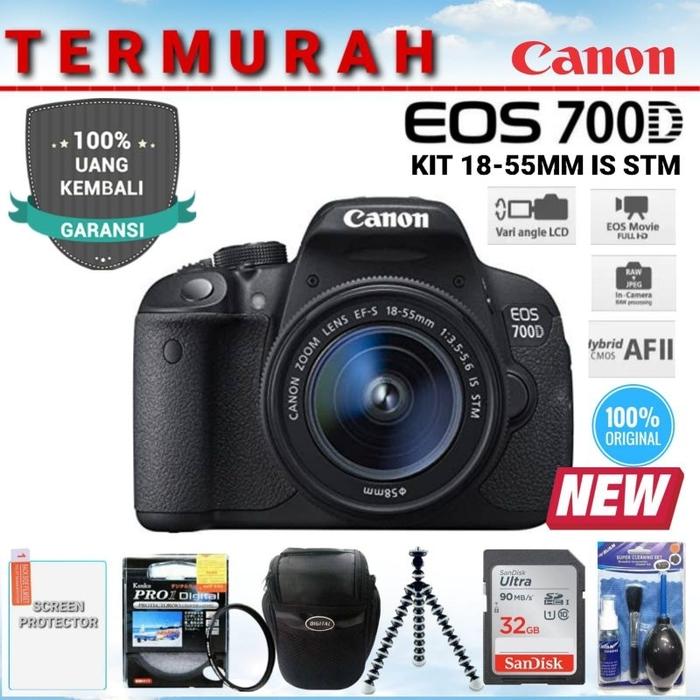 Kamera Canon Eos 700d Lensa 18-55mm Is Stm Produk Original Dan Bergaransi  Super Digital Best Quality