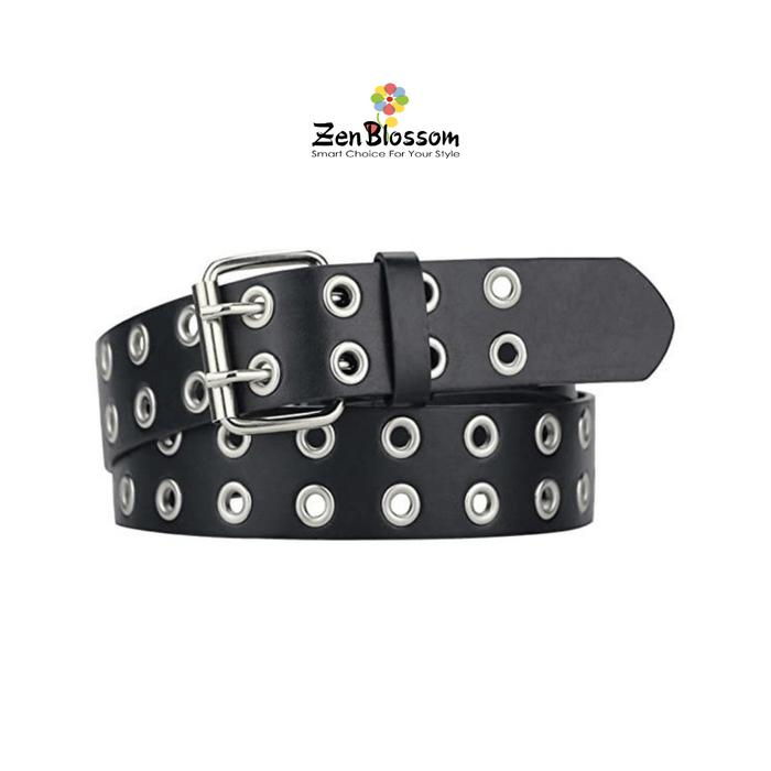 Gambar ZenBlossom Ikat Pinggang Kulit 2 Lubang Punk Skena Metal Stud Spike - Hitam dari ZenBlossom undefined Tokopedia